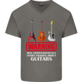 May Start Talking About Guitars Guitarist Mens V-Neck Cotton T-Shirt Charcoal