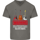 May Start Talking About Guitars Guitarist Mens V-Neck Cotton T-Shirt Charcoal