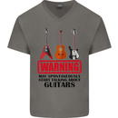 May Start Talking About Guitars Guitarist Mens V-Neck Cotton T-Shirt Charcoal