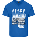May Start Talking About Guitars Guitarist Mens V-Neck Cotton T-Shirt Royal Blue