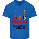May Start Talking About Guitars Guitarist Mens V-Neck Cotton T-Shirt Royal Blue