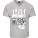 May Start Talking About Guitars Guitarist Mens V-Neck Cotton T-Shirt Sports Grey
