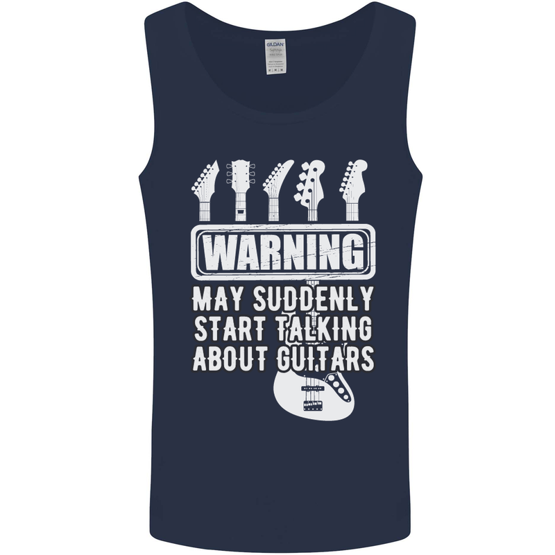 May Start Talking About Guitars Guitarist Mens Vest Tank Top Navy Blue