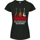 May Start Talking About Guitars Guitarist Womens Petite Cut T-Shirt Black