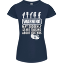 May Start Talking About Guitars Guitarist Womens Petite Cut T-Shirt Navy Blue