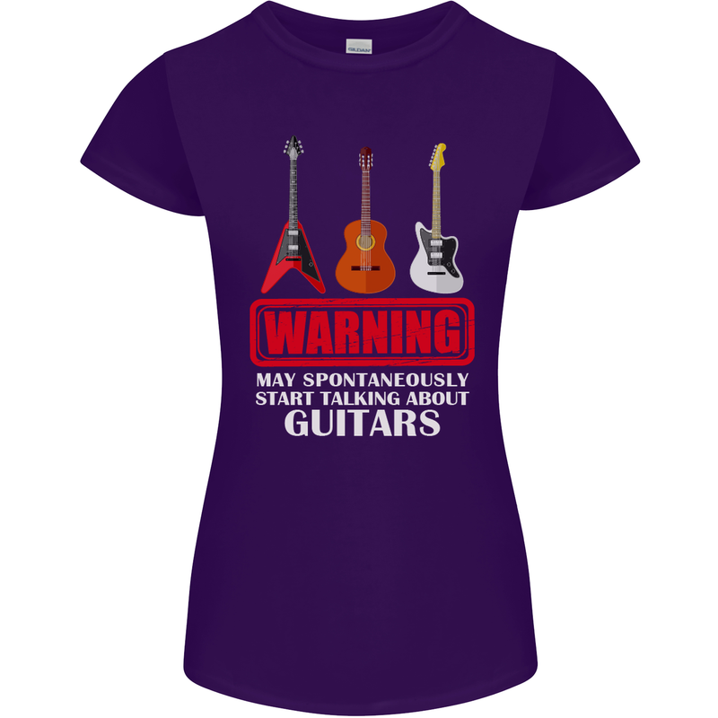 May Start Talking About Guitars Guitarist Womens Petite Cut T-Shirt Purple