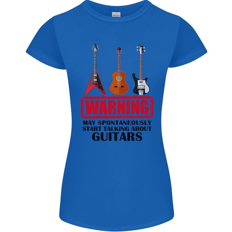 May Start Talking About Guitars Guitarist Womens Petite Cut T-Shirt Royal Blue