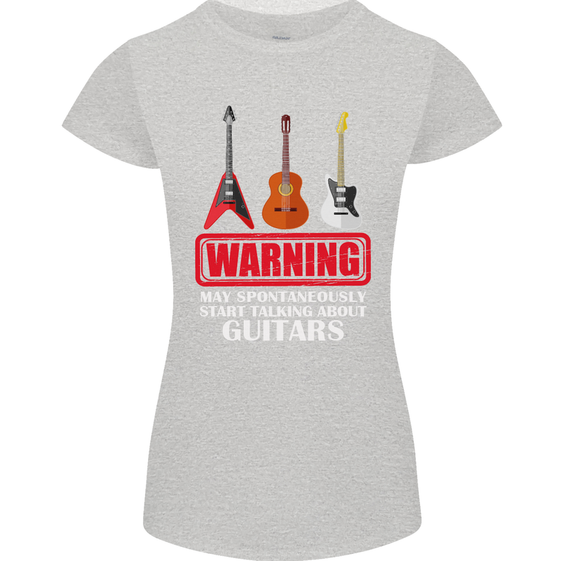 May Start Talking About Guitars Guitarist Womens Petite Cut T-Shirt Sports Grey