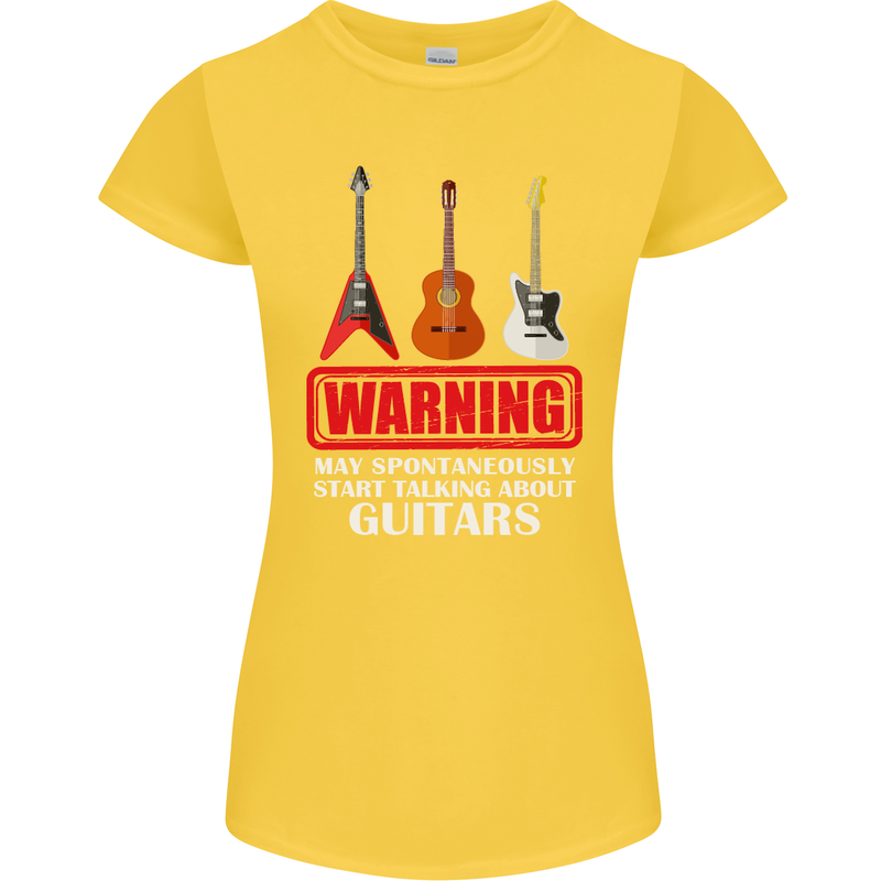 May Start Talking About Guitars Guitarist Womens Petite Cut T-Shirt Yellow