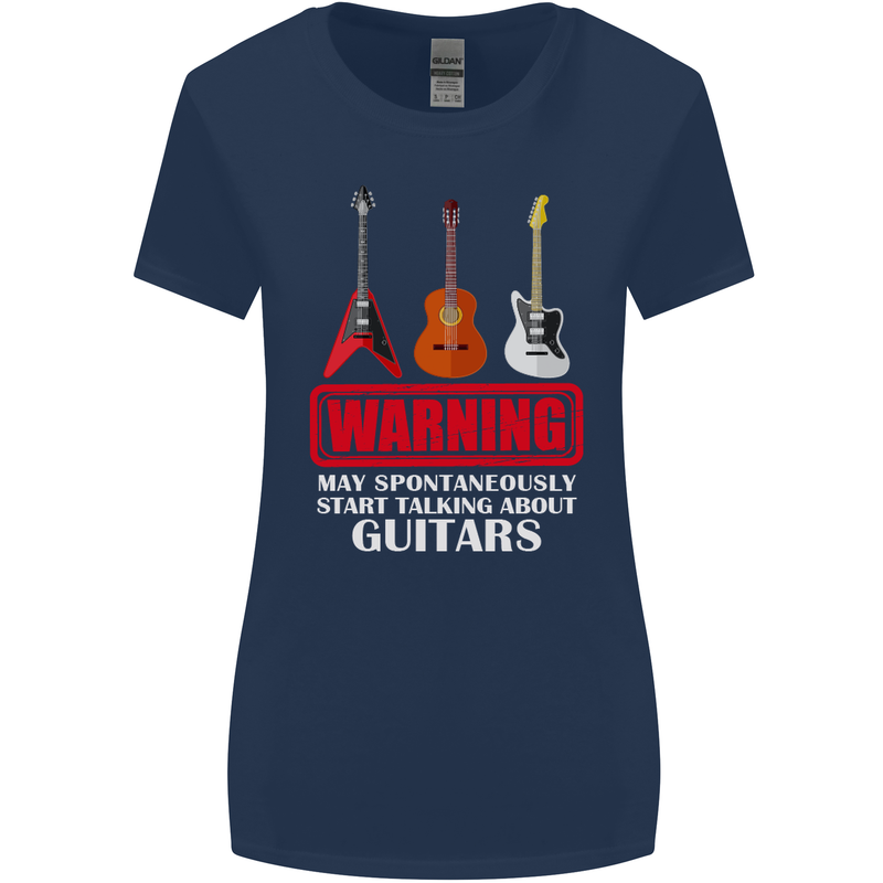 May Start Talking About Guitars Guitarist Womens Wider Cut T-Shirt Navy Blue