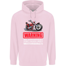 May Start Talking About Motorbikes Funny Childrens Kids Hoodie Light Pink