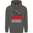 May Start Talking About Motorbikes Funny Childrens Kids Hoodie Storm Grey