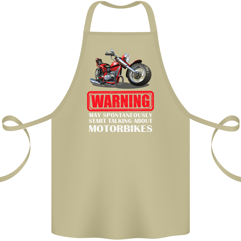 May Start Talking About Motorbikes Funny Cotton Apron 100% Organic Khaki