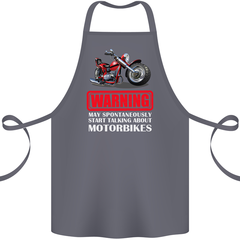 May Start Talking About Motorbikes Funny Cotton Apron 100% Organic Steel