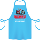 May Start Talking About Motorbikes Funny Cotton Apron 100% Organic Turquoise