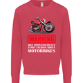 May Start Talking About Motorbikes Funny Kids Sweatshirt Jumper Heliconia