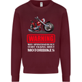 May Start Talking About Motorbikes Funny Kids Sweatshirt Jumper Maroon