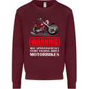 May Start Talking About Motorbikes Funny Kids Sweatshirt Jumper Maroon