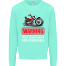 May Start Talking About Motorbikes Funny Kids Sweatshirt Jumper Peppermint