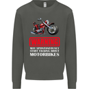 May Start Talking About Motorbikes Funny Kids Sweatshirt Jumper Storm Grey
