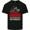 May Start Talking About Motorbikes Funny Kids T-Shirt Childrens Black