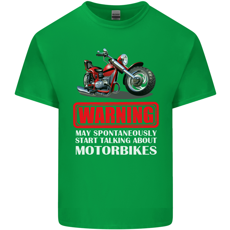 May Start Talking About Motorbikes Funny Kids T-Shirt Childrens Irish Green