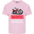 May Start Talking About Motorbikes Funny Kids T-Shirt Childrens Light Pink