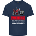 May Start Talking About Motorbikes Funny Kids T-Shirt Childrens Navy Blue