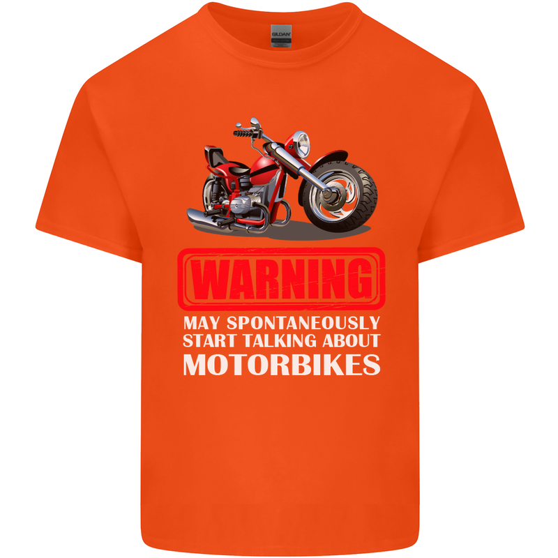 May Start Talking About Motorbikes Funny Kids T-Shirt Childrens Orange
