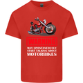 May Start Talking About Motorbikes Funny Kids T-Shirt Childrens Red