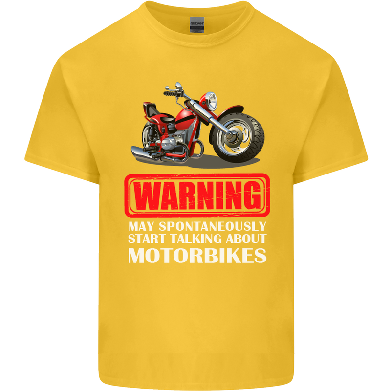 May Start Talking About Motorbikes Funny Kids T-Shirt Childrens Yellow