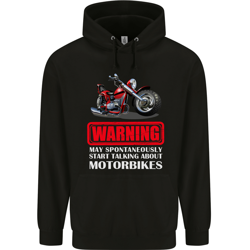 May Start Talking About Motorbikes Funny Mens 80% Cotton Hoodie Black