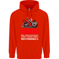May Start Talking About Motorbikes Funny Mens 80% Cotton Hoodie Bright Red