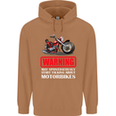 May Start Talking About Motorbikes Funny Mens 80% Cotton Hoodie Caramel Latte