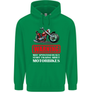 May Start Talking About Motorbikes Funny Mens 80% Cotton Hoodie Irish Green