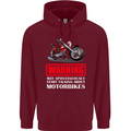 May Start Talking About Motorbikes Funny Mens 80% Cotton Hoodie Maroon