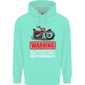 May Start Talking About Motorbikes Funny Mens 80% Cotton Hoodie Peppermint