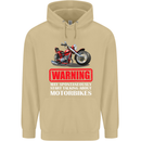 May Start Talking About Motorbikes Funny Mens 80% Cotton Hoodie Sand