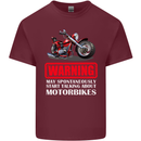 May Start Talking About Motorbikes Funny Mens Cotton T-Shirt Tee Top Maroon