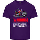 May Start Talking About Motorbikes Funny Mens Cotton T-Shirt Tee Top Purple