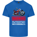May Start Talking About Motorbikes Funny Mens Cotton T-Shirt Tee Top Royal Blue