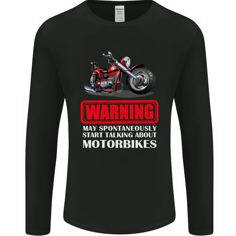 May Start Talking About Motorbikes Funny Mens Long Sleeve T-Shirt Black