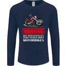 May Start Talking About Motorbikes Funny Mens Long Sleeve T-Shirt Navy Blue