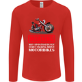 May Start Talking About Motorbikes Funny Mens Long Sleeve T-Shirt Red