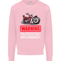 May Start Talking About Motorbikes Funny Mens Sweatshirt Jumper Light Pink