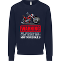 May Start Talking About Motorbikes Funny Mens Sweatshirt Jumper Navy Blue