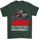 May Start Talking About Motorbikes Funny Mens T-Shirt Cotton Gildan Forest Green