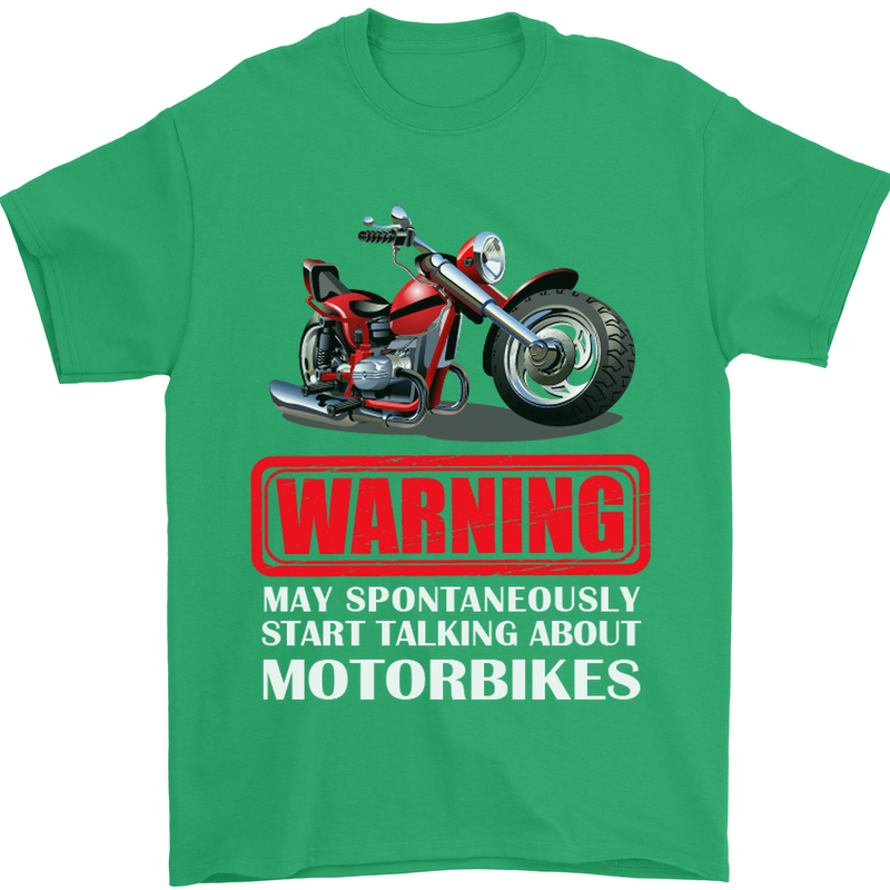 May Start Talking About Motorbikes Funny Mens T-Shirt Cotton Gildan Irish Green