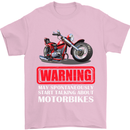May Start Talking About Motorbikes Funny Mens T-Shirt Cotton Gildan Light Pink