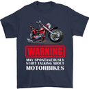 May Start Talking About Motorbikes Funny Mens T-Shirt Cotton Gildan Navy Blue